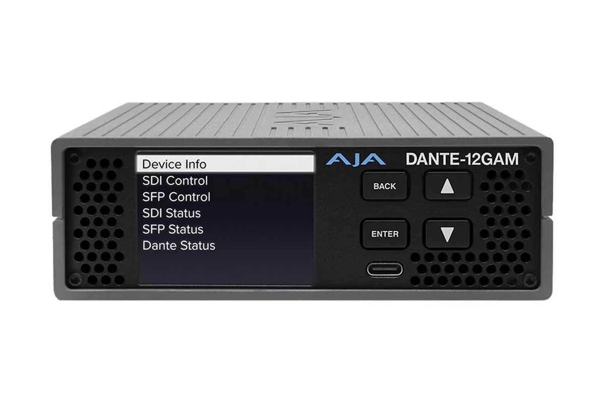 AJA DANTE-12GAM-R0 12G-SDI 32-Channel Embedder/Disembedder Dante / AES67 / SMPTE ST 2110 - Image 2