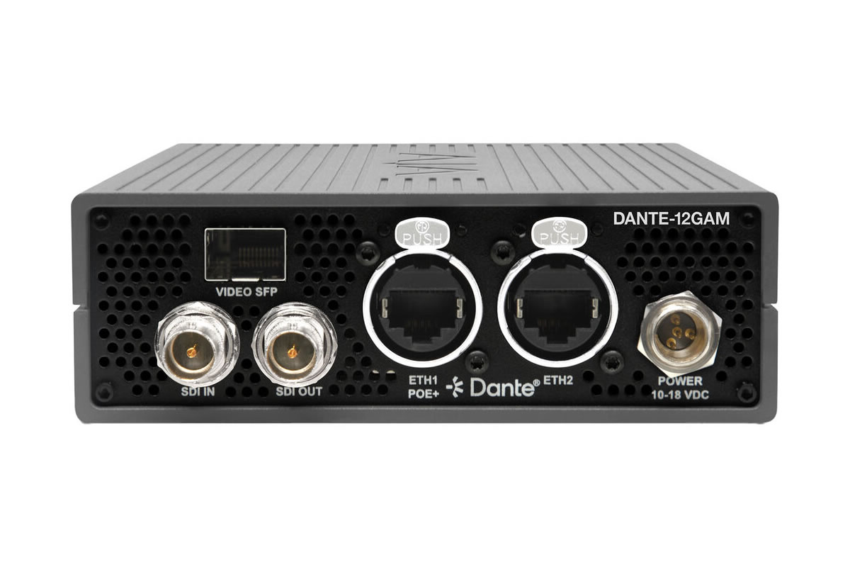 AJA DANTE-12GAM-R0 12G-SDI 32-Channel Embedder/Disembedder Dante / AES67 / SMPTE ST 2110 - Image 3