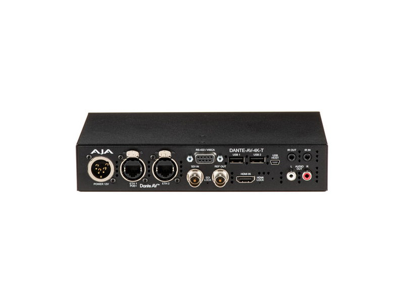 AJA DANTE-AV-4K-T-2 Dante AV Ultra 12G-SDI / HDMI 2.0 4K60 Transmitter / PoE+ / RS-422 / USB - Image 3