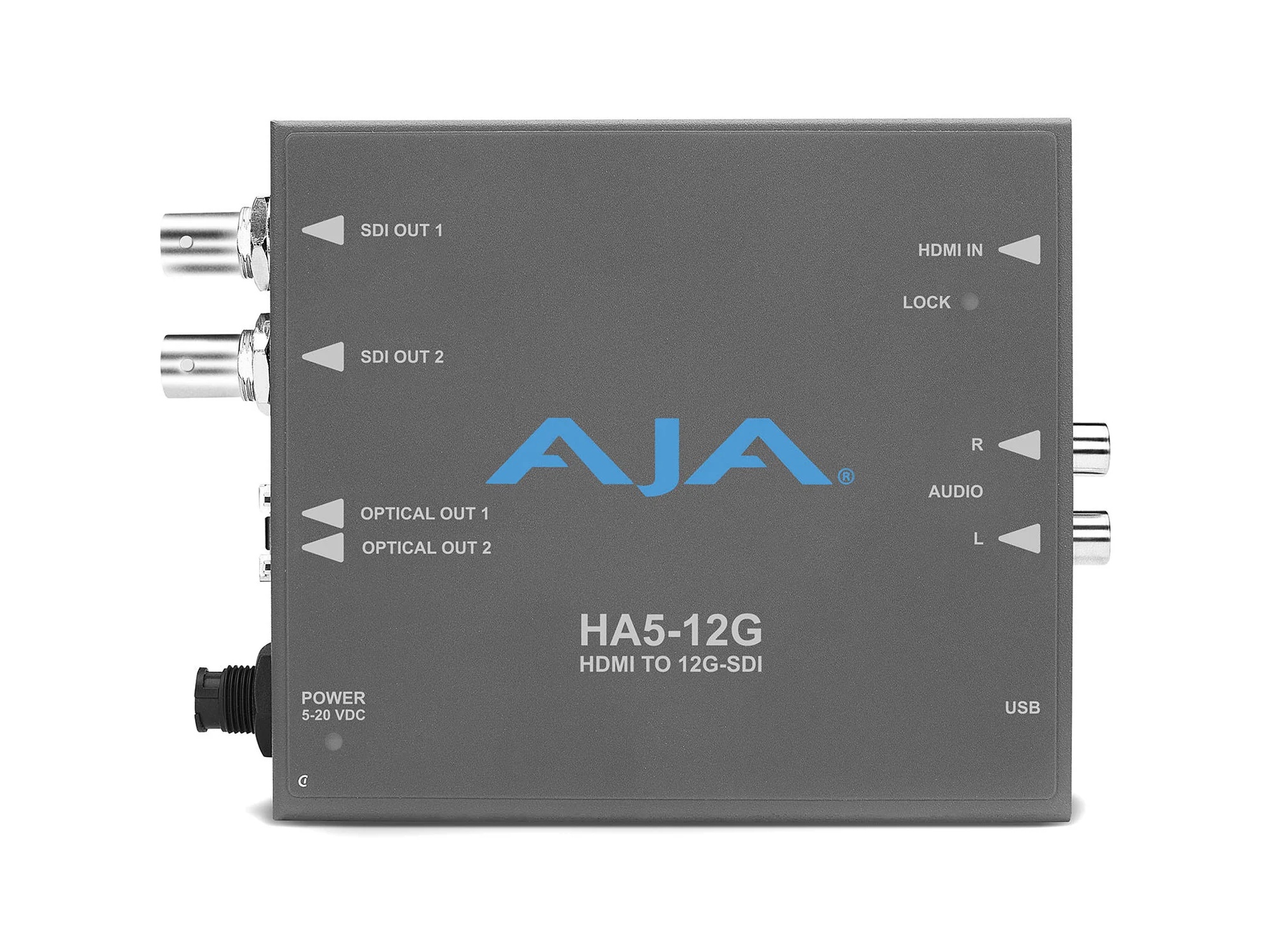 AJA HA5-12G-R0 HDMI 2.0 to 12G-SDI Converter / 4K UltraHD 60p / Dual 12G-SDI Outputs / HDR Pass-Through