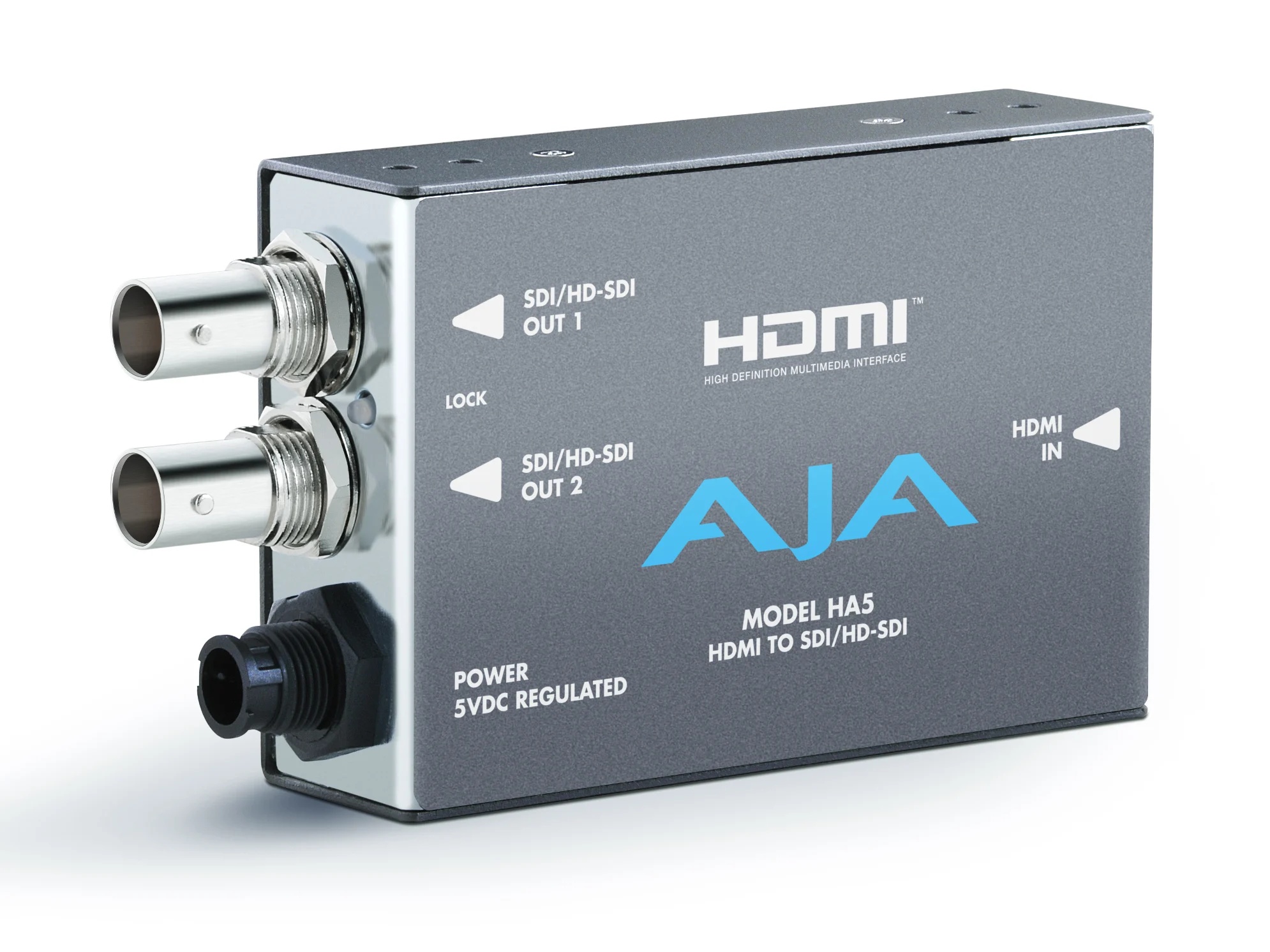 AJA HA5-12G-R0 HDMI 2.0 to 12G-SDI Converter / 4K UltraHD 60p / Dual 12G-SDI Outputs / HDR Pass-Through - Image 2