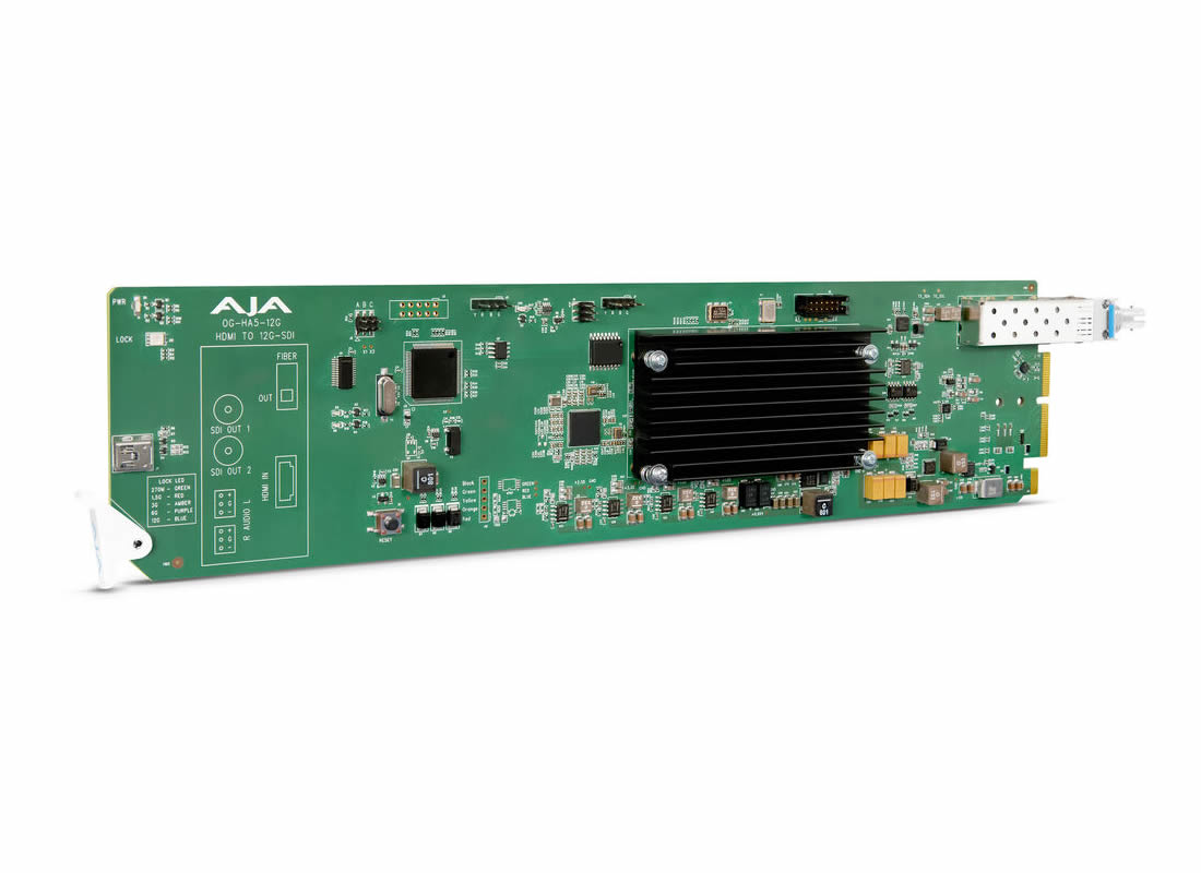 AJA OG-HA5-12G-T-ST OpenGear 4K HDMI 2.0 to 12G-SDI Converter Card with Fiber ST - Image 2