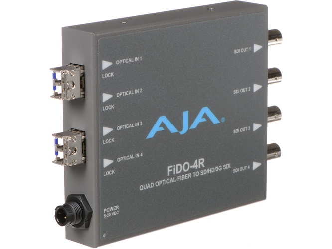 AJA FIDO-4R-R0 4-Channel Single-Mode LC Fiber to 3G-SDI Receiver / 10 km / 3G/HD/SD-SDI