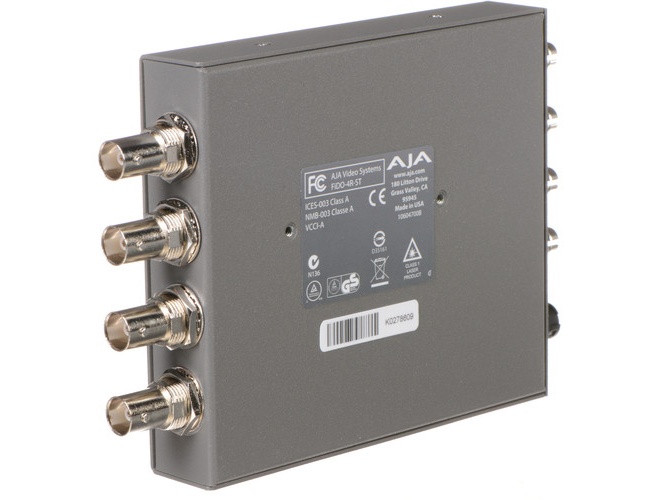 AJA FIDO-4R-ST-R0 4-Channel Single-Mode ST Fiber to 3G-SDI Receiver / 10 km Range / Reclocking - Image 2