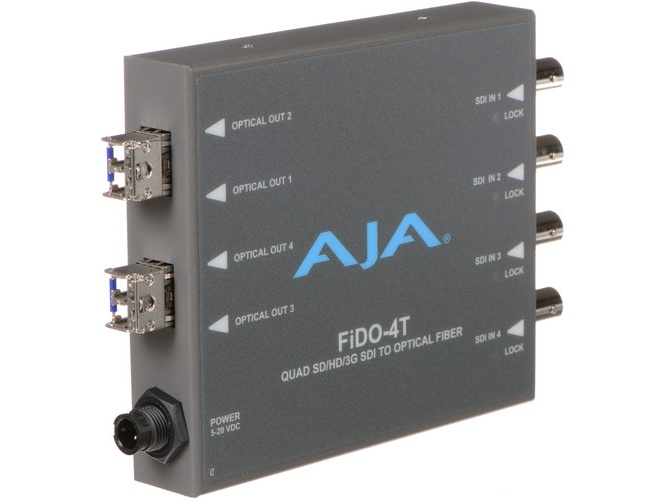 AJA FIDO-4T-R0 4-Channel 3G-SDI to Single-Mode LC Fiber Transmitter / 10 km 32808 ft / 1310 nm