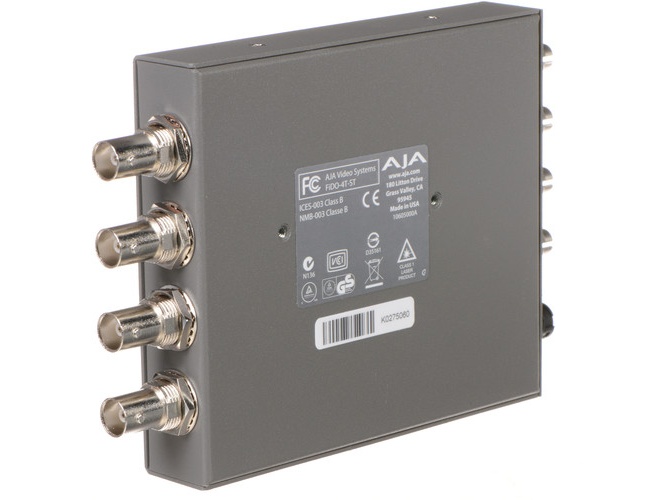 AJA FIDO-4T-ST-R0 4-Channel 3G-SDI to Single Mode ST Fiber Transmitter / 10 km / 1310 nm - Image 2