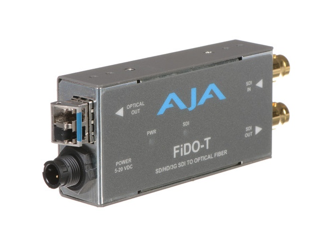 AJA FIDO-T-R0 1-Channel 3G-SDI to Single-Mode LC Fiber Transmitter / 10 km / SDI Loop-Out
