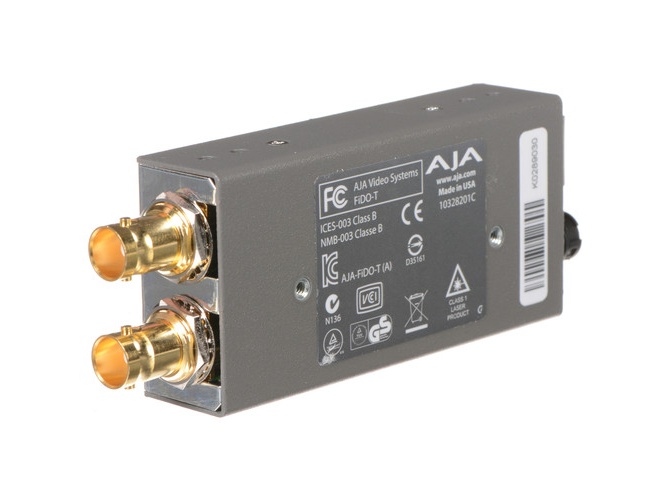AJA FIDO-T-R0 1-Channel 3G-SDI to Single-Mode LC Fiber Transmitter / 10 km / SDI Loop-Out - Image 2