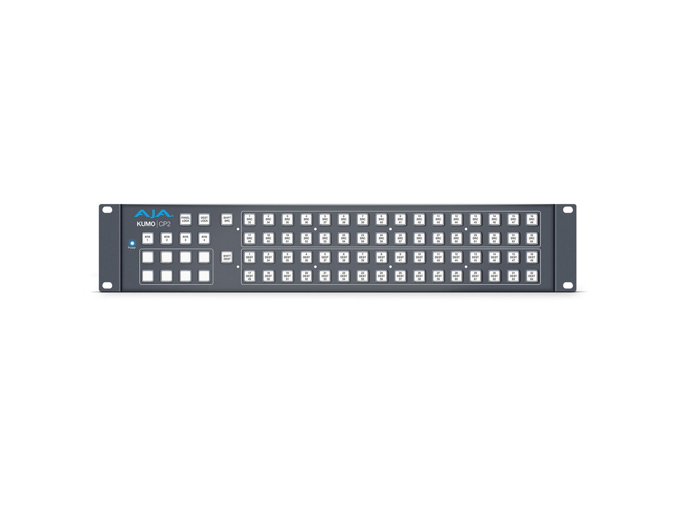 AJA KUMO-CP2-R0 2RU Control Panel / 80 Buttons / Controls 4 KUMO Routers / Salvo / Redundant Power