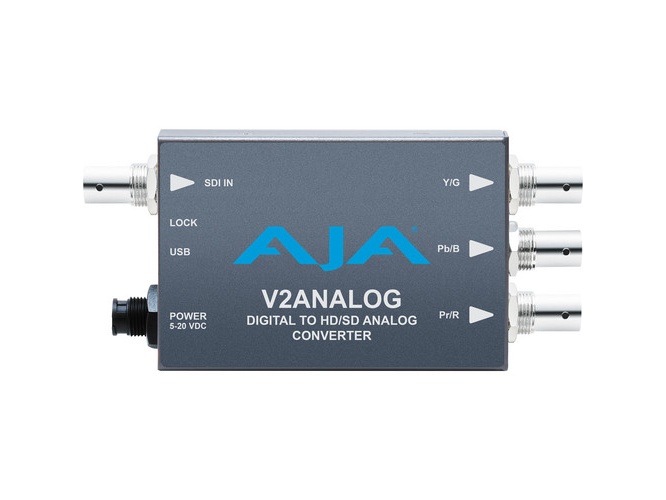 AJA V2ANALOG-R0 HD/SD-SDI to YPbPr / RGB / Composite Analog Converter 10-bit USB Config