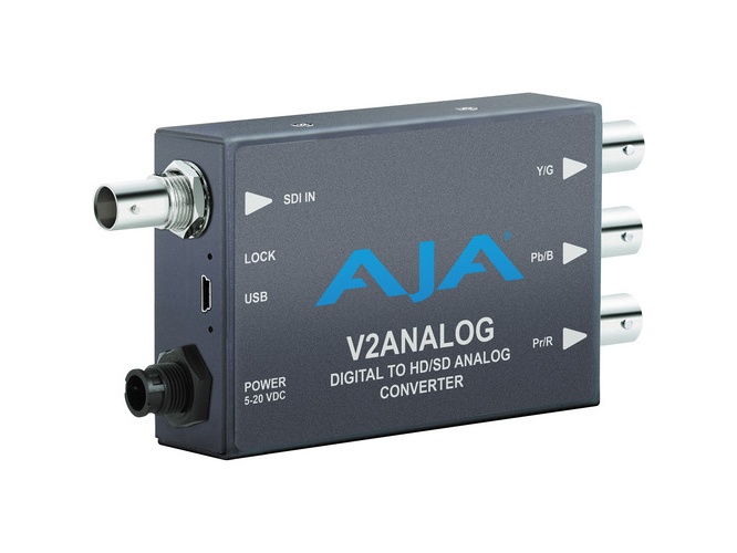 AJA V2ANALOG-R0 HD/SD-SDI to YPbPr / RGB / Composite Analog Converter 10-bit USB Config - Image 2