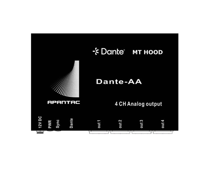 Apantac Dante-AA Dante to 4-Channel Analog Audio Decoder