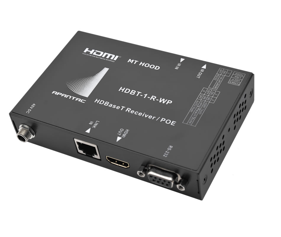 Apantac HDBT-1-R-WP HDMI Receiver with PoE over Cat6 (Up to 328′)