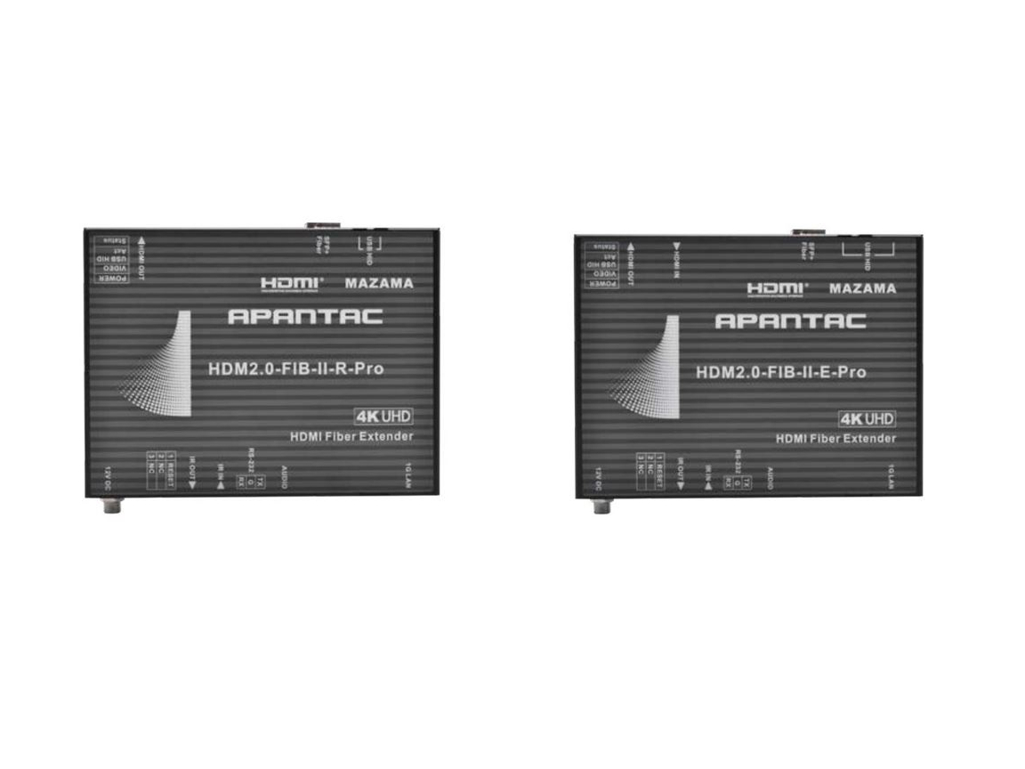 Apantac HDM2.0-FIB-II-Pro HDM2.0 Fiber Extender (Transmitter/Receiver) Kit / up to 300 meters