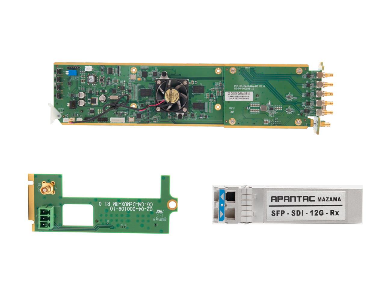 Apantac OG-12G-Demux-3G-II-SET-2 12G SDI input to 4 x 3G SDI Set (Main Board / Rear Module / SFP-SDI-12G-Rx)