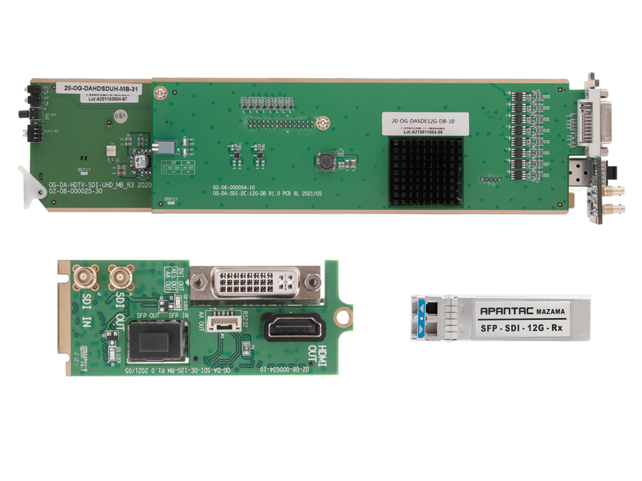 Apantac OG-DA-SDI-DE 12G-SET-2 12G SDI De-embedder Set (Main Board / Rear Module / SFP-SDI-12G-Rx)