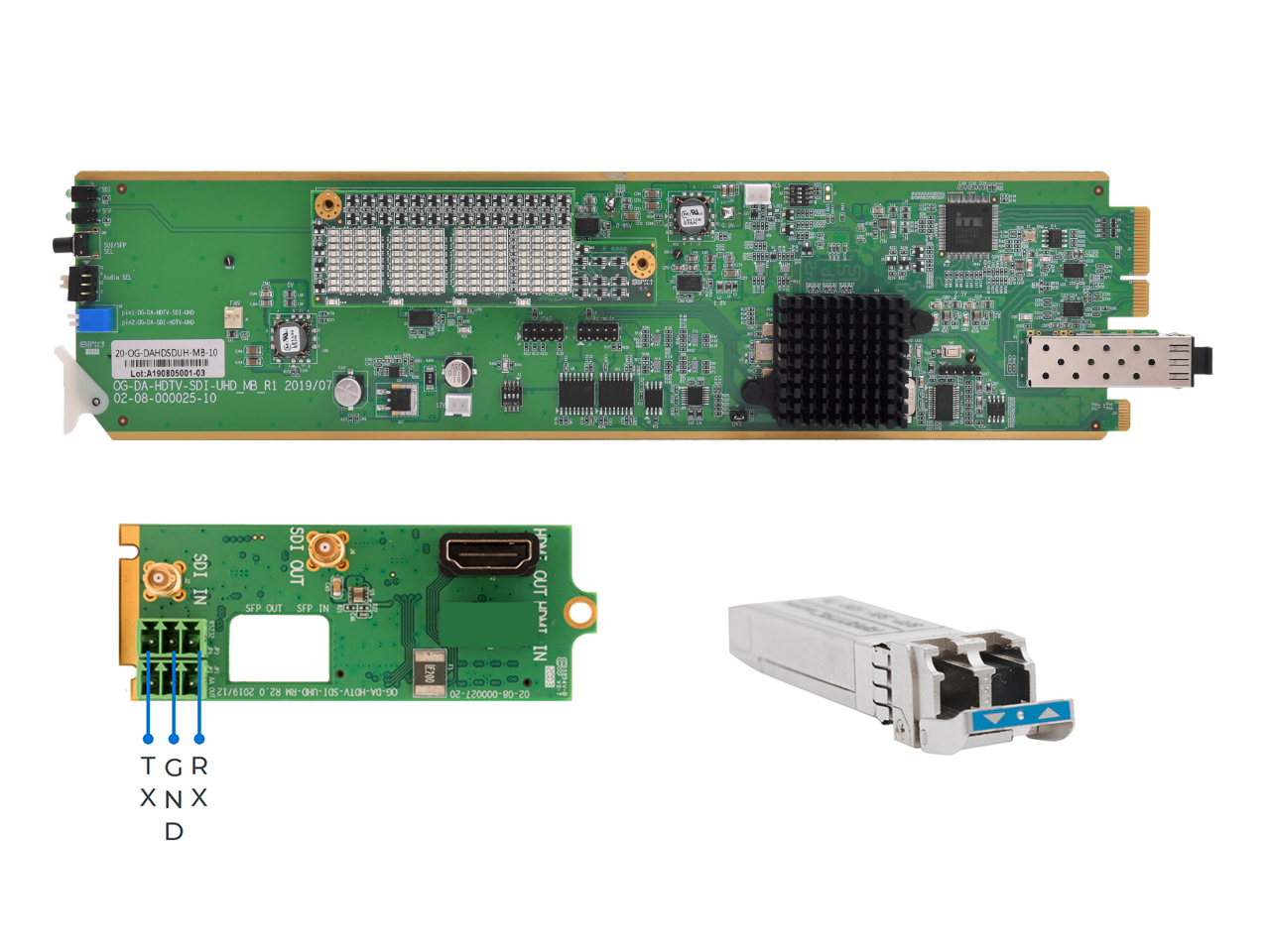 Apantac OG-DA-SDI-HDTV-UHD-SET-3 12G SDI to HDMI 2.0 Converter Set (Main Board / Rear Module / SFP-SDI-12G-Tr)