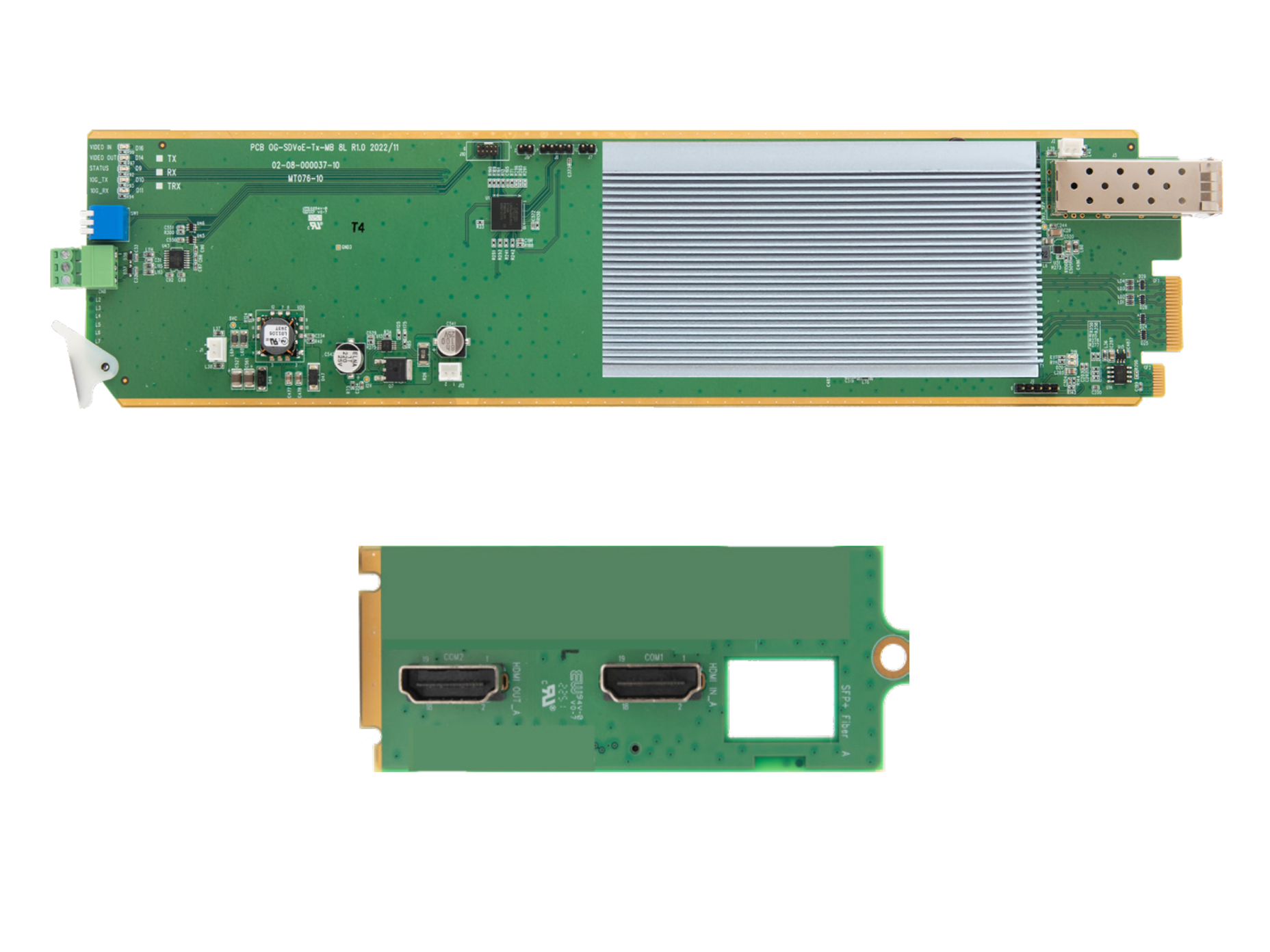 Apantac OG-HDM2.0-FIB-II-Tx-SET-1 OpenGear Dual SDVoE HDMI 2.0 UHD AV over IP transmitter Set (Main Board / Rear Module / SFP-10G-Tx-RJ45)
