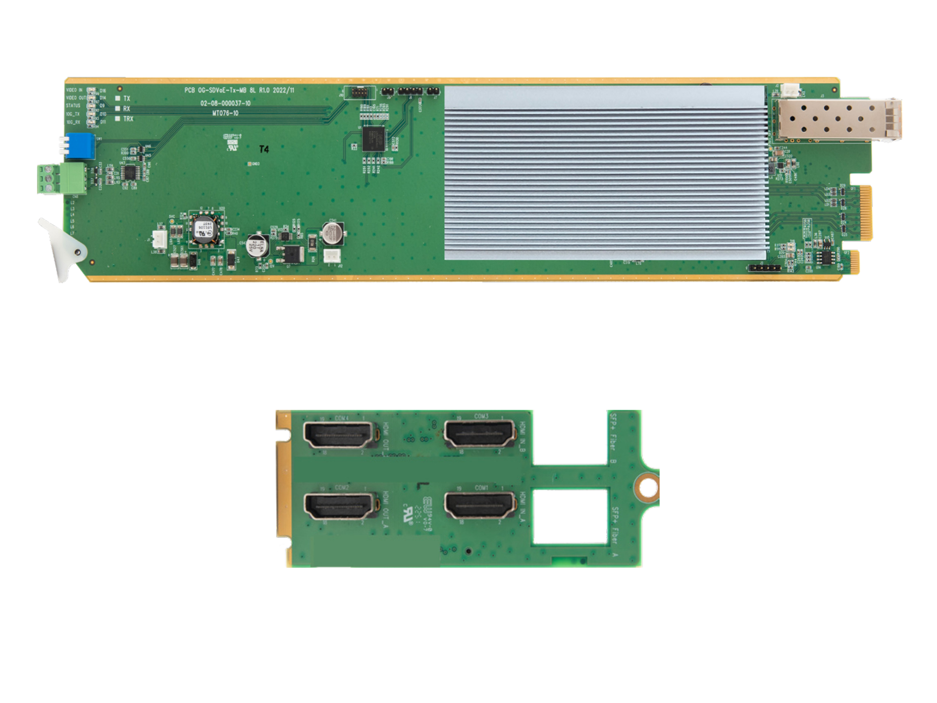 Apantac OG-HDM2.0-FIB-II-Tx-SET-6 OpenGear Dual SDVoE HDMI 2.0 UHD AV over IP transmitter Set (2 x Main Board / Rear Module2 / SFP-10G-Tx-MM)