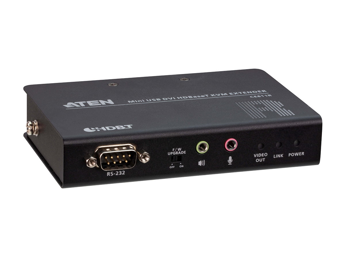 Aten CE611 HDBaseT USB DVI KVM Extender Transmitter / Receiver 330ft/100m Stereo Audio / RS-232 / USB 2.0 - Image 4