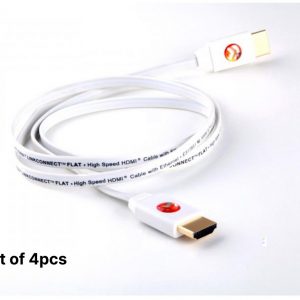 Atlona AT-LCF-4-SET4 4ft High Speed 1080P Flat HDMI with Ethernet Cable for TV PS4 XBOX ONE (Lot of 4pcs)