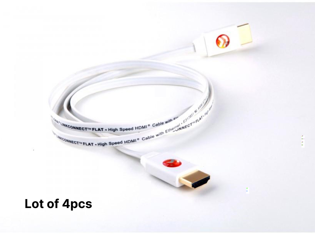 Atlona AT-LCF-4-SET4 4ft High Speed 1080P Flat HDMI with Ethernet Cable for TV PS4 XBOX ONE (Lot of 4pcs)