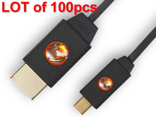 Atlona AT-LCM-9_L100 9ft LinkConnect High Speed Micro HDMI to HDMI Cable with Ethernet LOT of 100pcs