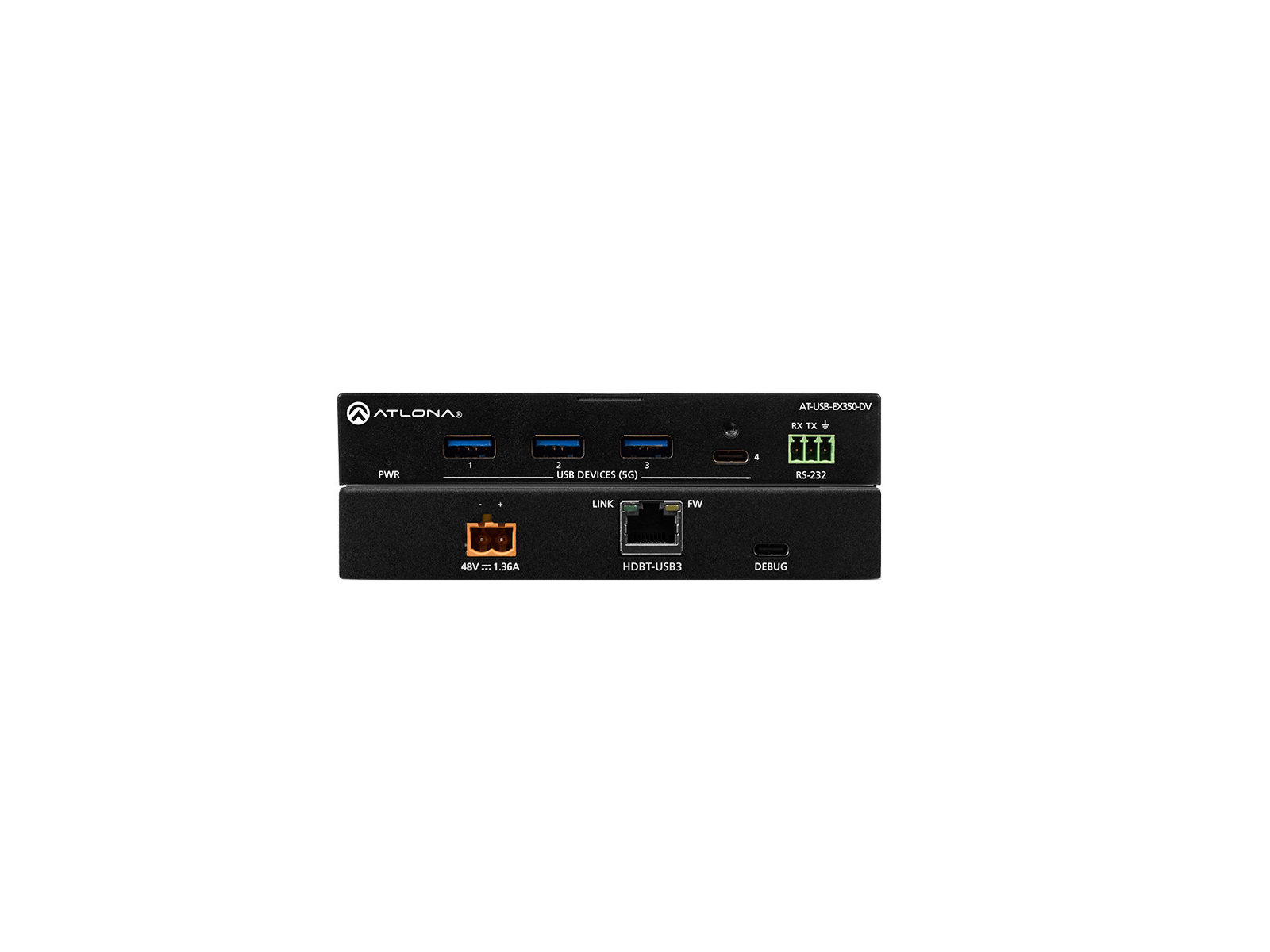 Atlona AT-USB-EX350-WPH-KIT USB 3.2 Gen 1 Extender 5 Gbps over Cat6A up to 330 ft / USB-C Wall Plate - Image 3