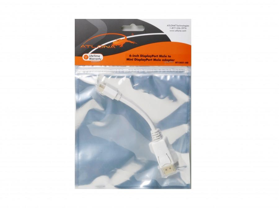 Atlona AT13021-2 6 ft DisplayPort Male to Mini DisplayPort Male Locking Cable 2m Gold Plated - Image 2