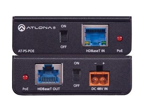 Atlona AT-PS-POE HDBaseT 48 VDC Mid-Span PoE Injector / Dual Direction Power Switches / 4K