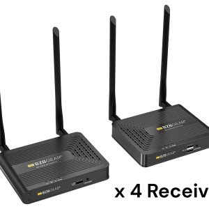 BZBGEAR BG-Air4Kast-MKX-4RX 4K60 UHD Wireless HDMI Extender Kit with Multi-Receiver Support (1 Transmitter and 4 Receivers)