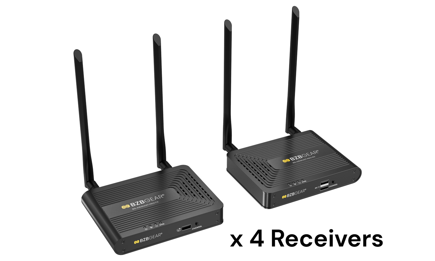 BZBGEAR BG-Air4Kast-MKX-4RX 4K60 UHD Wireless HDMI Extender Kit with Multi-Receiver Support (1 Transmitter and 4 Receivers)