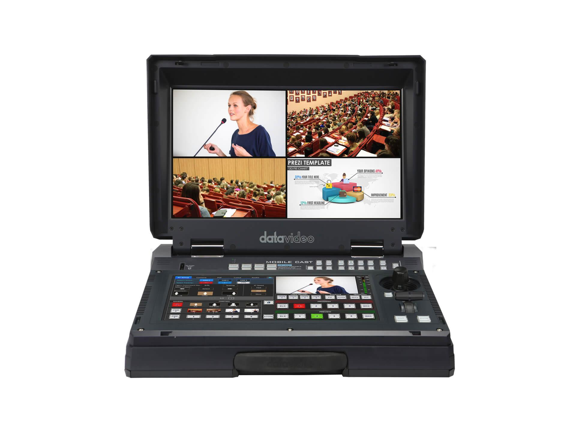 Datavideo EZ STREAM AI 20X HDBaseT Auto Tracking PTZ Package 20x Optical Zoom / 14in Touchscreen Controller / Recorder (Black) - Image 6