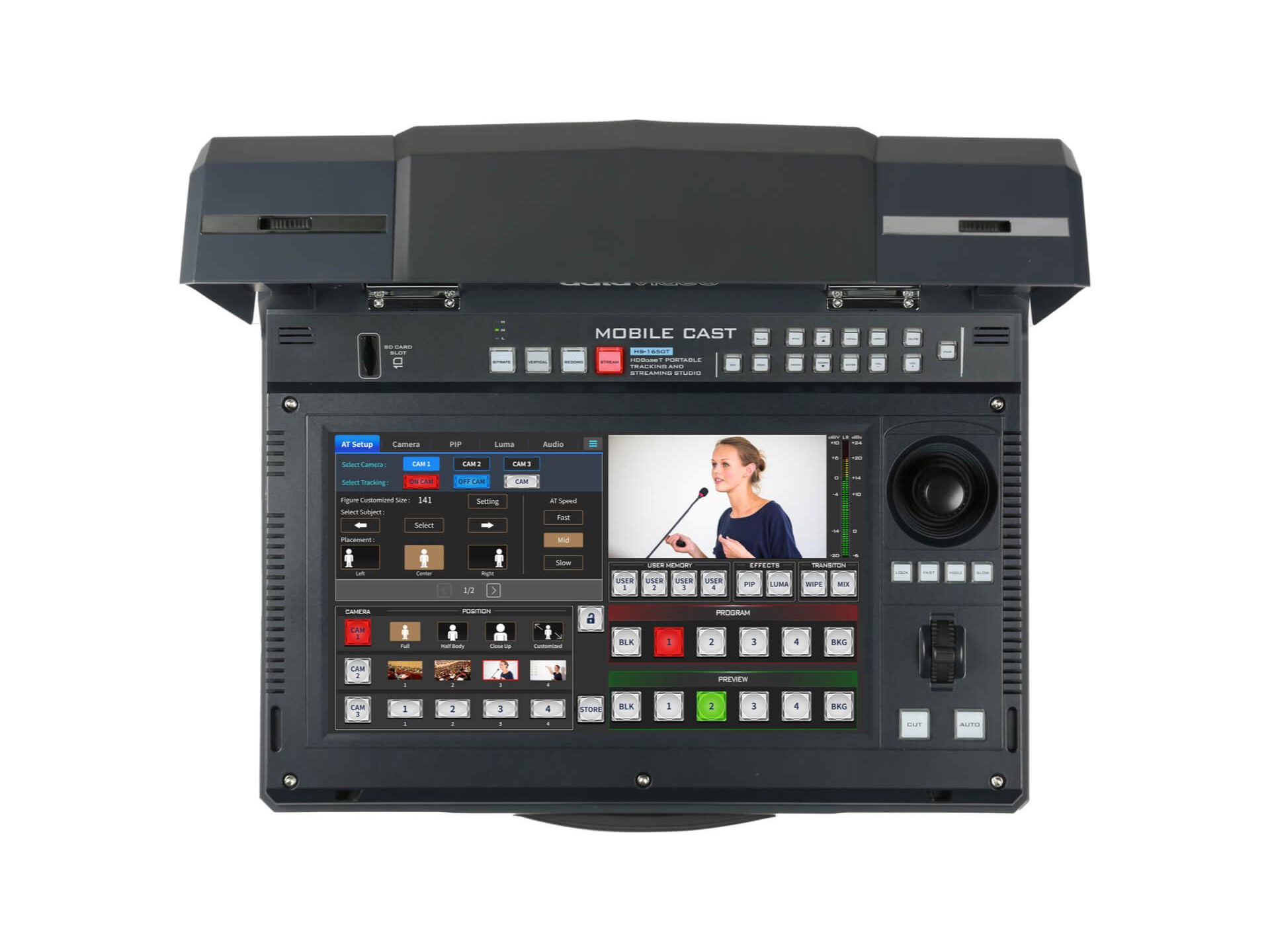 Datavideo EZ STREAM AI 20X HDBaseT Auto Tracking PTZ Package 20x Optical Zoom / 14in Touchscreen Controller / Recorder (Black) - Image 8