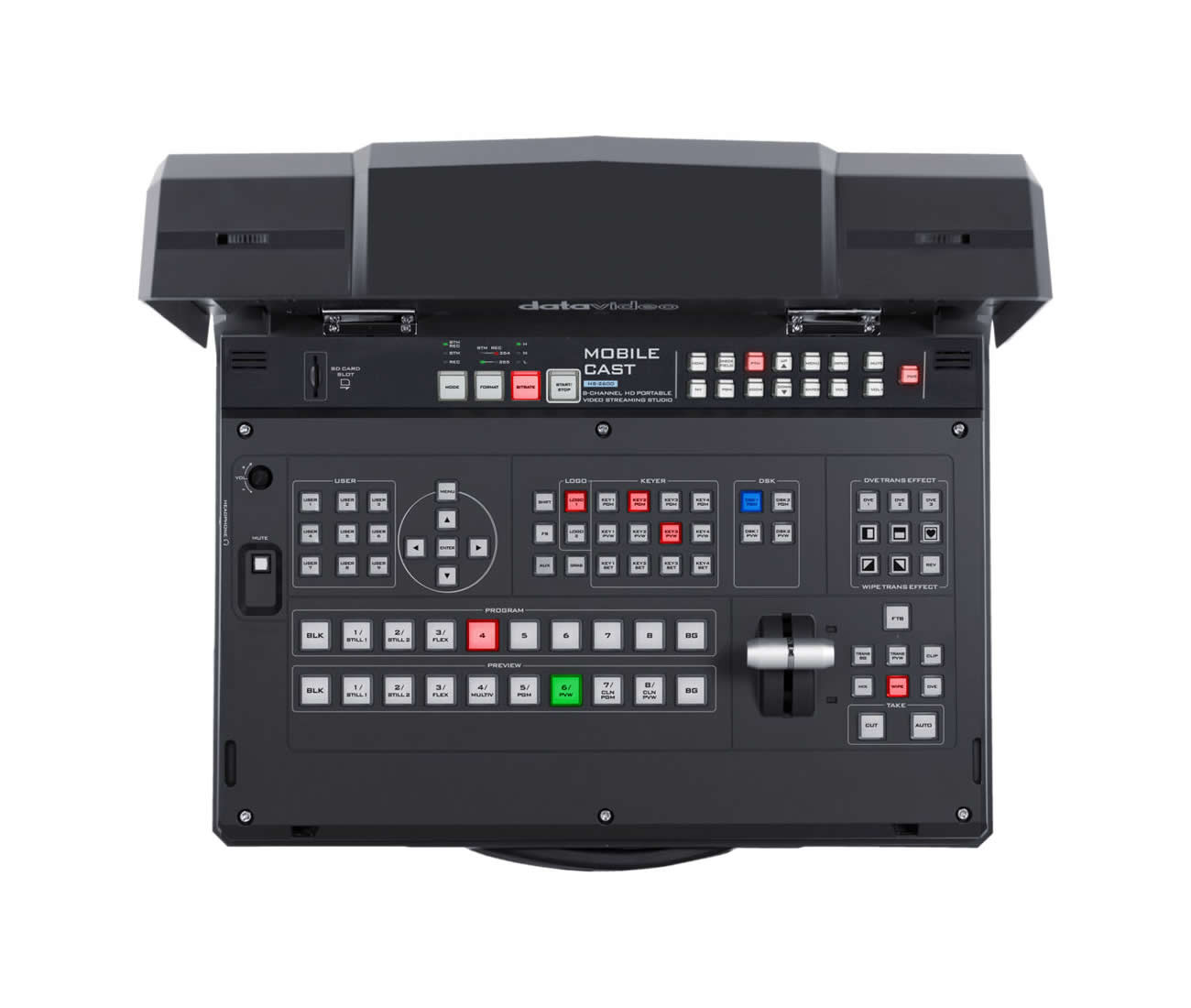 Datavideo HS-2600 8-Input SDI/HDMI Production Switcher / H.264 Streaming Recorder / 1080p60 / 17.3in Monitor - Image 3