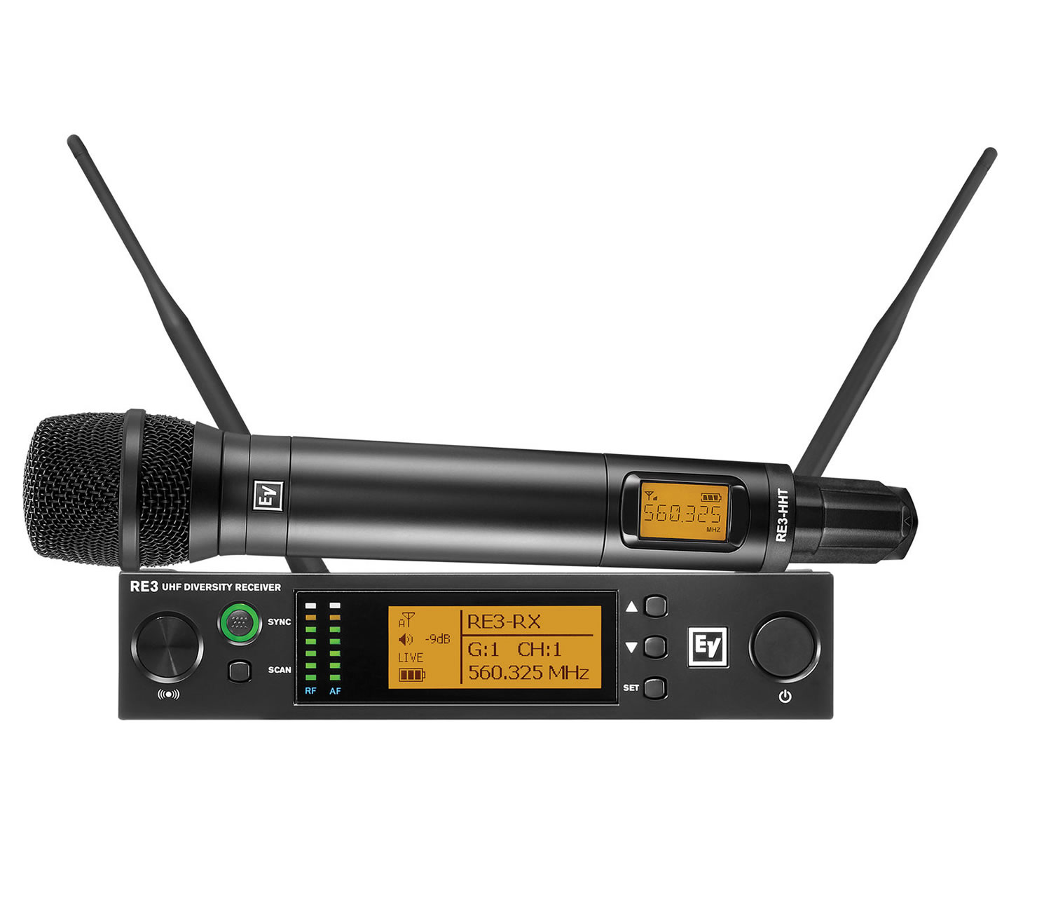 Electro-Voice RE3-RE520-6M UHF Wireless Handheld Microphone System / RE520 Microphone / 653 to 663 MHz