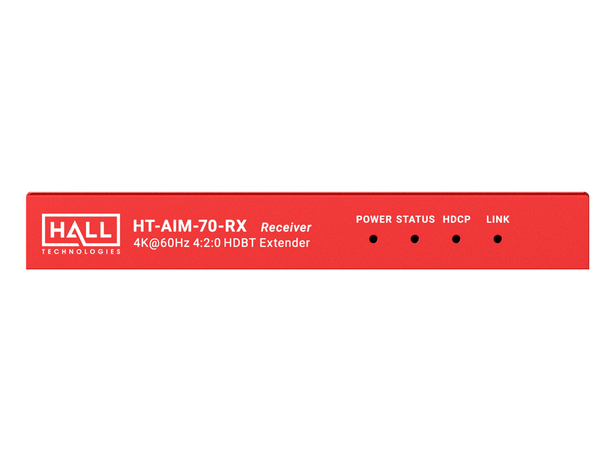 Hall Technologies HT-AIM-70-RX HDBaseT Receiver / 4K@60Hz 4:2:0 / PoC / Bi-directional IR / RS232 - Image 3