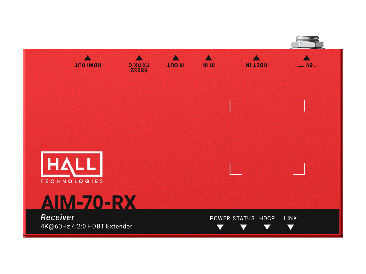 Hall Technologies HT-AIM-70-RX HDBaseT Receiver / 4K@60Hz 4:2:0 / PoC / Bi-directional IR / RS232 - Image 5