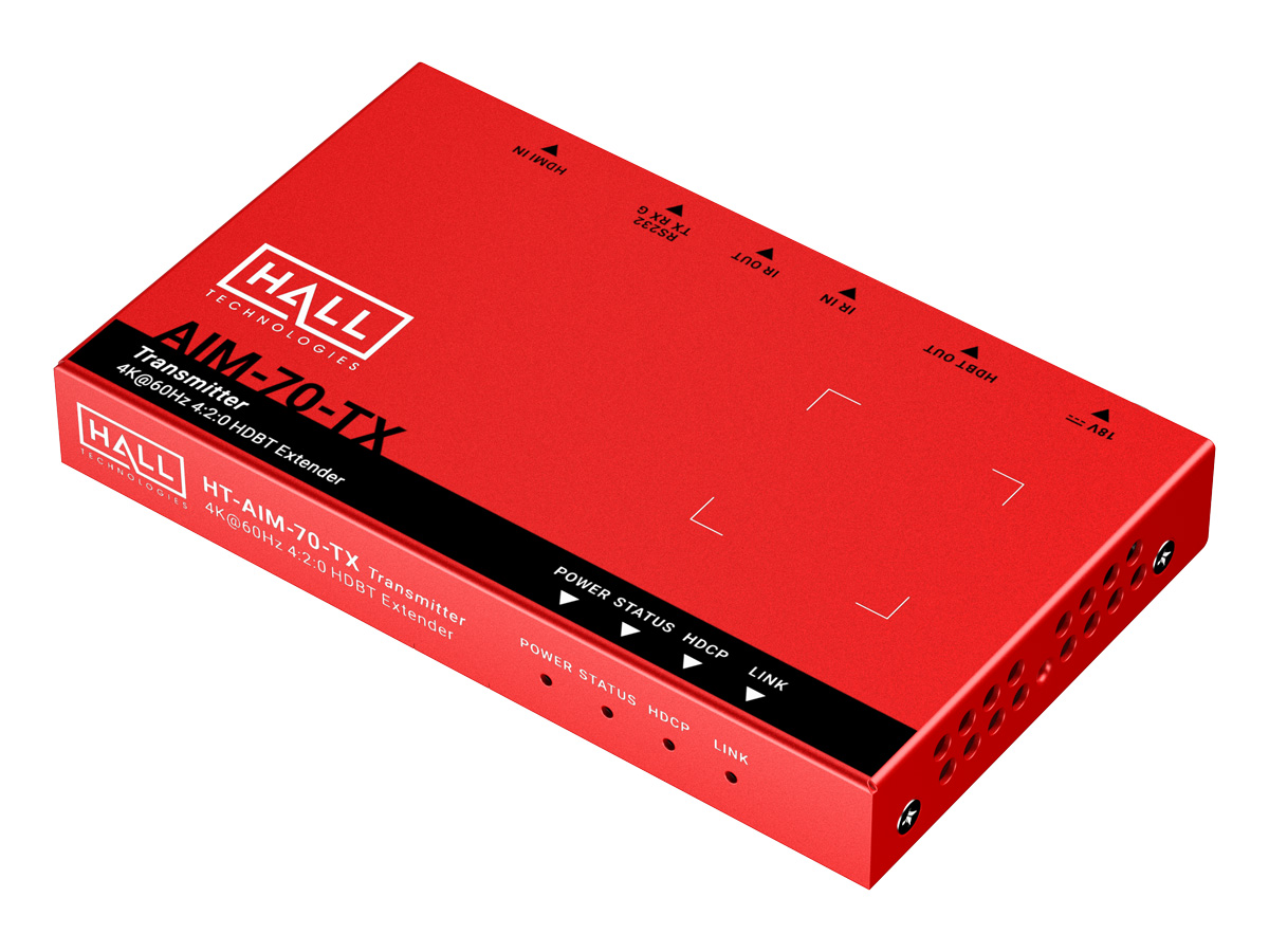Hall Technologies HT-AIM-70-TX HDBaseT 4K60 4:2:0 8-bit Extender TX PoC / IR / RS232 40m Cat6A
