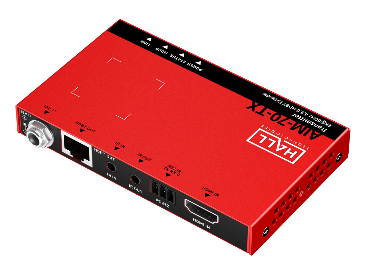 Hall Technologies HT-AIM-70-TX HDBaseT 4K60 4:2:0 8-bit Extender TX PoC / IR / RS232 40m Cat6A - Image 2