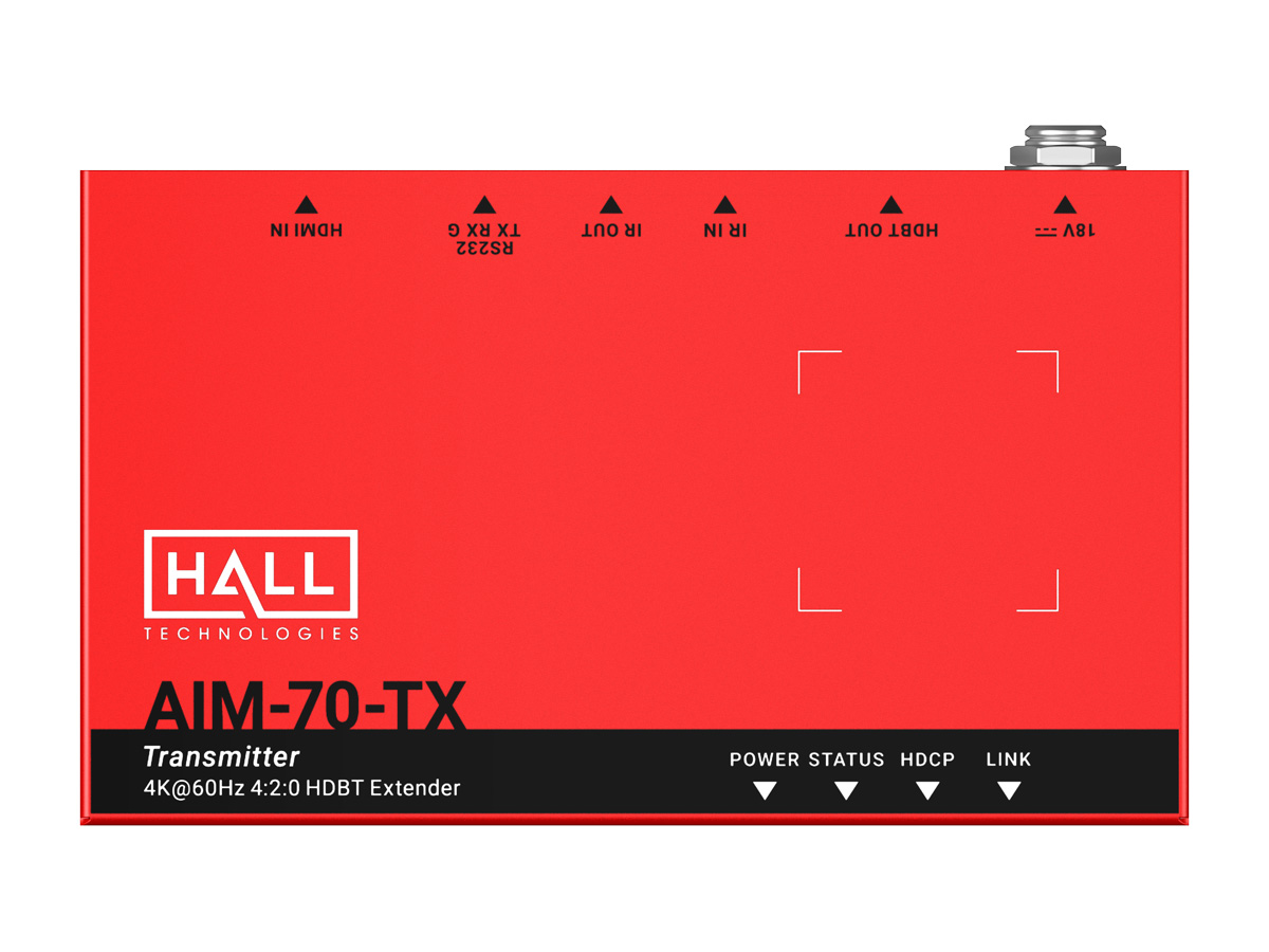 Hall Technologies HT-AIM-70-TX HDBaseT 4K60 4:2:0 8-bit Extender TX PoC / IR / RS232 40m Cat6A - Image 5
