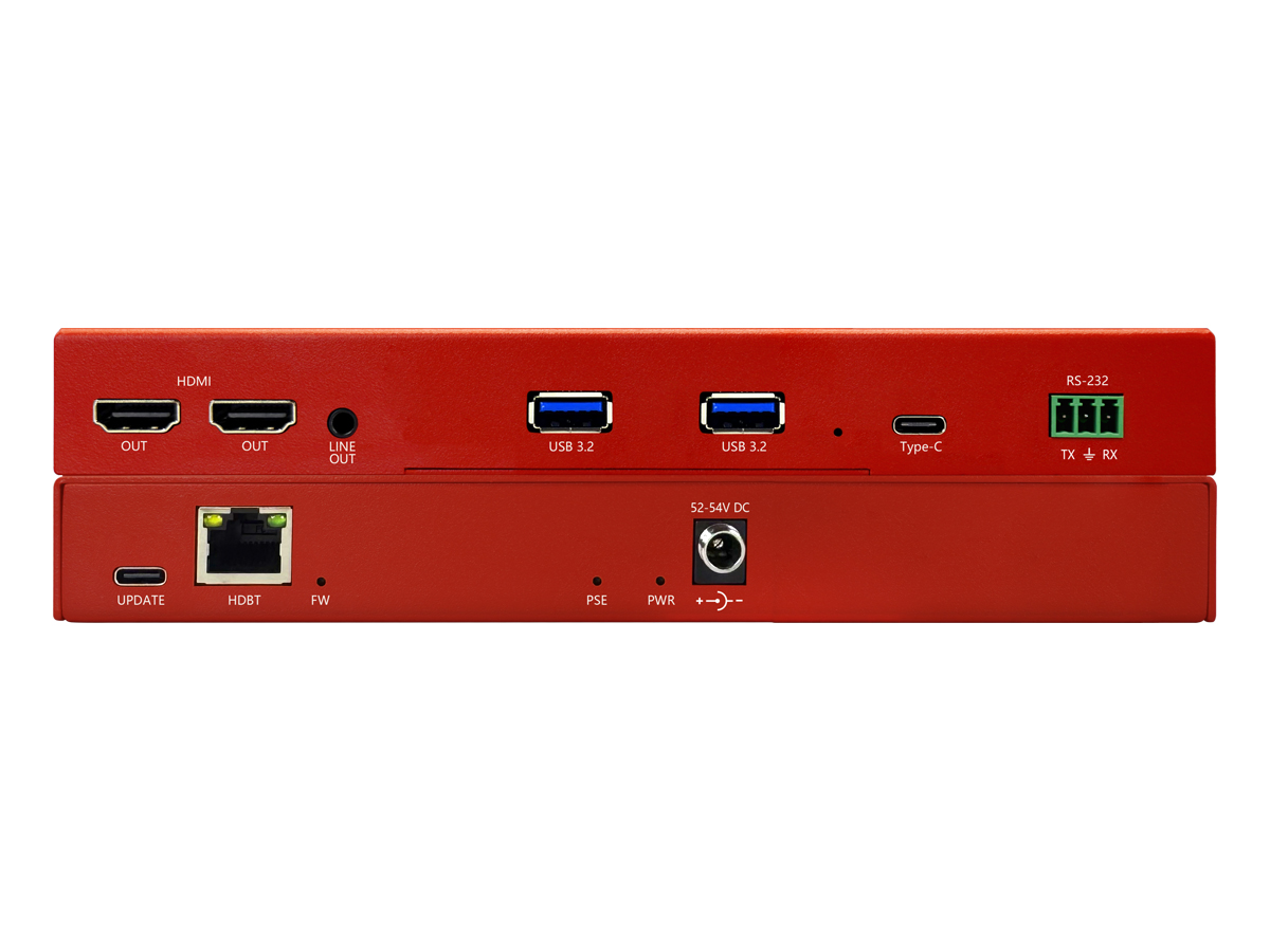Hall Technologies HT-DSCV3-RX-V2 HDBaseT USB 3.2 Extender Receiver / Dual HDMI Outputs / POH / 5 Gbit/s / 90m - Image 2