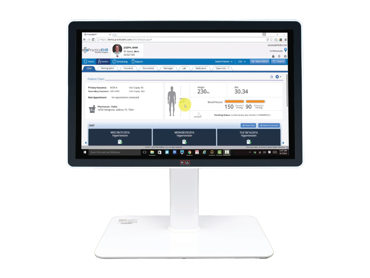 Hall Technologies HT-HVMT32 32in Medical Touch HD Monitor 1920x1080 60Hz Capacitive Touch Desktop Mount