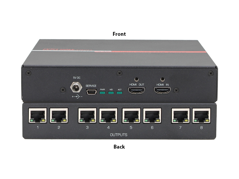 Hall Technologies ULTRA-V-8S 1x8 4K UHD HDMI Splitter/Extender (Transmitter) over 1 CAT6 to 100m/328ft