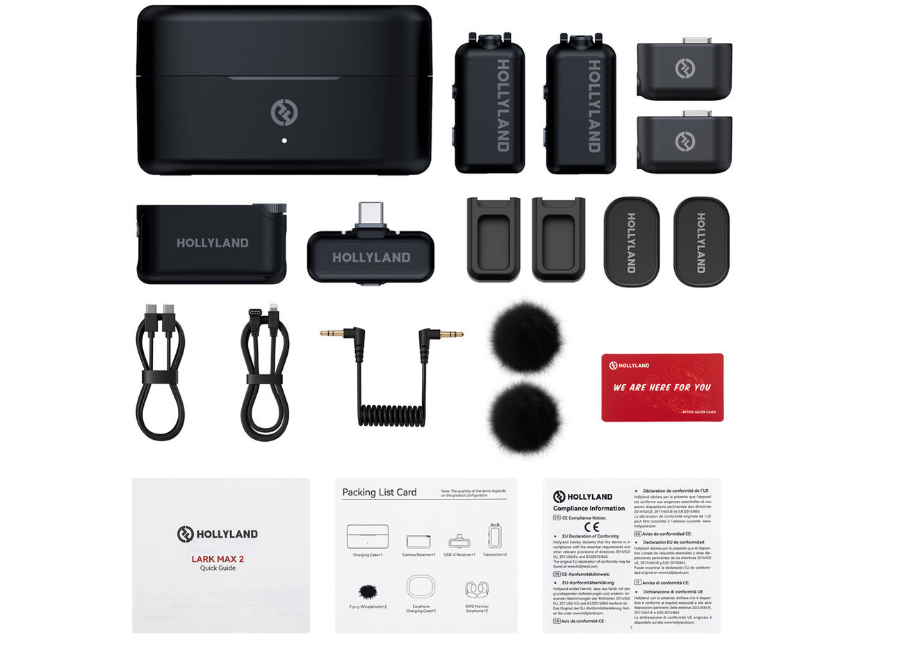 Hollyland LARK MAX 2 Combo LARK MAX 2 Combo Space Gray / Camera RX / USB-C RX Wireless Microphone - Image 2