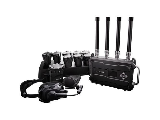 Hollyland HL-Solidcom H1-10S 10-Person Wireless Intercom Kit / Noise-Cancelling Headsets / 1640 ft Range / 12 Groups