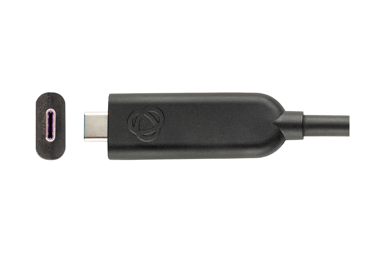 Kramer CLS-AOCU32/FF-25 USB-C 10Gbps Active AOC Hybrid Cable 4K@60 / 100W / K-Lock / 25ft