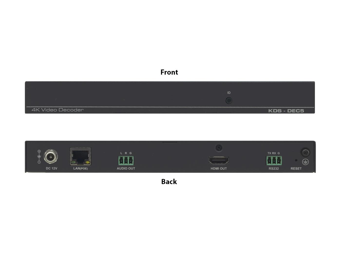 Kramer KDS-DEC5 4K60 HDMI H.264 Video Decoder supporting PoE and Video Wall - Image 2