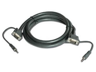 Kramer C-GMA/GMA-25 15-Pin (M) to 15-Pin (M) + 3.5mm Stereo Cable – 25ft