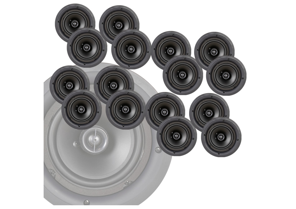 Phase Technology CS-6RMP 6.5 in 2-Way In-Ceiling Coaxial Speaker / 87 dB / 5-100W / Magnetic Flangeless Grille